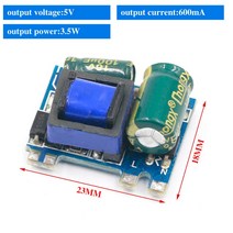 ac-dc 3.3v5v12v 정밀 벅 컨버터 ac 220v 5v dc 스텝 다운 변압기 전원 공급 장치 모듈 1a 12w, 5V600ma
