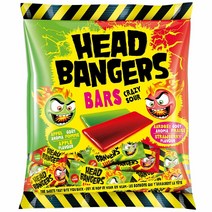 프랑스 Head Bangers 헤드 뱅거스 크레이지 사우어 신맛 애플 딸기 츄잉 캔디 사탕 200g 3팩, 3개