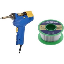 HAKKO 하코 FR-301 휴대용 인두기 자동 납땜 흡입기 납 제거기, 플러그 : 플랫개, 고무 플랫 플러그 + 감긴 솔더