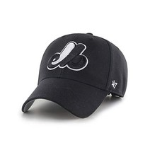 47브랜드 47 BRAND Montreal Expos Cooperstown 블랙/화이트 MVP 조절 가능한 모자 - 프리 사이즈