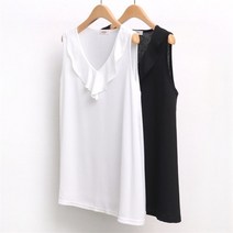 아이우먼 빅사이즈사랑해요 5500L106 훌 민소매 블라우스 BG