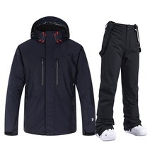 보드 스키 용품 겨울 스키복 남성 재킷과 바지 바람막이 방수 및 스노우보드 의류, 02 1 set(Navy blue B)_05 XXL