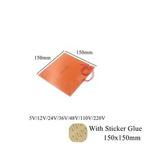 12v전기장판 12볼트전기장판 12v 온열 차량 자동차 전기 겨울 매트 시트 5V 12V 24V 110V 220V 실리콘 고무 난방 패드 스퀘어 히트 플레이트 방수 3D 프린터, [05] 110V, [08] 150x100mm