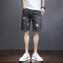 남성 청반바지 여름 슬림 대미지 남성 일자핏 세미 팬츠 뉴타임즈 C16 C065Z600