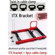 [해외] ITX MATX ATX EATX PC 테스트 벤치 컴퓨터 오픈 프레임 오버 클록 에어 케이스 미니 알루미늄 HTPC 지원 그래픽 카드, ITX with cable clamp