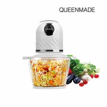 [퀸메이드] 트위스트 킹 쵸퍼 QMCP-6000 [미니다지기/원터치작동/블랜더/믹서기/집들이선물], 화이트