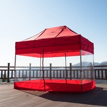 브랜드없음 프리미엄천막 3X6 함마톤 32mm스틸 전체투명벽면풀세트 일체투명 포장마차 행사 옥상 캐노피, 선택완료, P일체투명풀 3X6/녹백녹