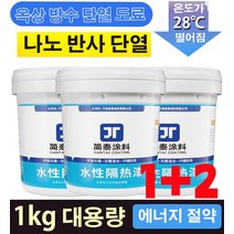 1+2 지붕 단열 도료 옥상 방수 단열 도료 색갈 강판 지붕 단열 도료 온도 강하 도료, 기본*7, 기본*7
