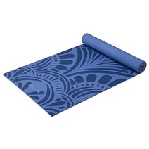 Gaiam 프리미엄 논슬립 요가 필라테스 매트 68x24인치 5mm 두께, Mantra Classic Blue