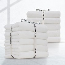 코튼클라우드 호텔타월 170g 30수 코마사, 화이트, 15개