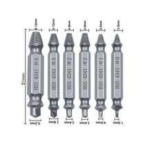 볼트리무버 세트 6pcs hss4341 티타늄 골드 나사 추출기 세트 드릴 비트 가이드 깨진 damag 나사 볼트 리무버, 코팅되지 않은