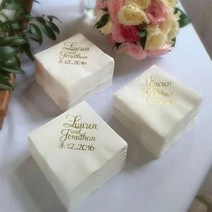 골드 프린트 음료 냅킨 웨딩 맞춤형 베이비 샤워 신부 로트 당 100 개, Gold printing