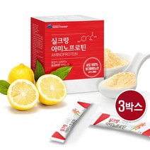 실크아미노산 분말 실크 펩타이드 단백질 프로틴 파우더 누에고치 저분자단백질 가루 흡수율높은 고순도 천연 추출물 필수 아미노산 류신 18종 비타민C 타우린 레몬맛 스틱 효능, 30포 x 3통