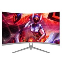 32인치 컴퓨터 모니터 LCD 곡면 화면 데스크탑 게이밍, 24인치 1080P 75HZ 흰색 곡면