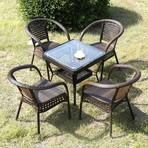 정원 별장 테라스 테이블 세트 야외용 전원주택 펜션, 10호 블랙커피색상 2인용 의자58CM 단층