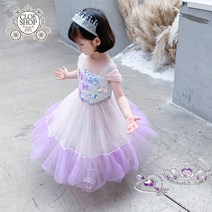 여아 보랏빛 엘사 공주 드레스 생일파티 할로윈 의상