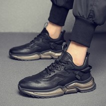 도오빠 루끄비 남성 가죽 운동화 스니커즈 키높이 5cm 통굽 런닝화 가을 겨울 남자운동화 발편한 신발