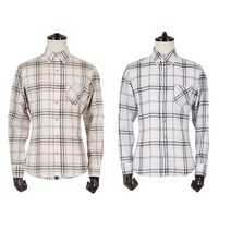 화이트아이보리 시크체크 린넨셔츠 캠퍼스패션