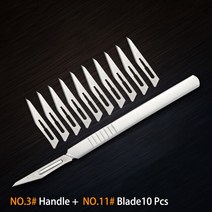 SAYTL-외과 수술용 칼날 11 23 탄소강 1 개 핸들 메스 DIY 절단 도구 PCB 수리 동물 외과 용 칼 10, [01] GOLD