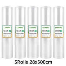 업소용진공포장기 정육진공포장기 생선진공포장 YUMYTH BPA 프리 수비드 진공 봉지 롤 식품 실러 포장 플라스틱 보관 세이버 백 5 롤로트, 5R 28x500cm