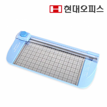 현대오피스 페이퍼프랜드 직선 곡선 절취선 3종 칼날 트리머 재단기, A4, TRIMMER-007(BLUE)