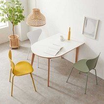 프렌치 멜라민 1200 반타원 화이트 테이블 원목 카페 미니멀 식탁 1인 2인 주방 라미네이트