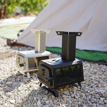 화목 난로 펠렛 접이식 미니멀 캠핑용 바베큐 그릴, 06.실버+수납가방