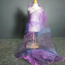 원단샘플 원단스와치 패브릭천 2세트 인어 투명 프릴 입체 접이식 대형 레이스 매직 컬러 점진적 오간자 패, 10 10_01 15cm 100cm