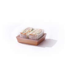 [케이터링용기] 정사각 샌드위지 4호 용기 + 뚜껑 세트, 100개입, 1세트