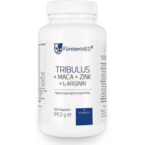 독일직구 Furstenmed Tribulus + Arginine + Maca + Ashwaganda + 인삼 + 아연 & More 120 캡 테스토스테론 부스터 포메이션 및 리비도, 수량, 상세참조