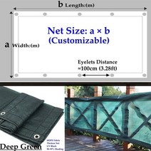 조립식 비닐 농막 카페 베란다 95% 음영 안티-uv 두꺼운 HDPE Pergola 태양 그늘 그물 정원 마당 양산, 05 Dark Green_03 0.8m x 4m