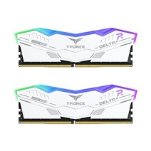 TEAMGROUP T-Force Delta Alpha RGB DDR5 램 32GB 키트 (2x16GB) 6000MHz (PC5 48000) CL38 데스크탑 메모리 모듈 (화이트), White_DDR5 6000MHz 38-38-38-78