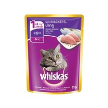 위스카스 파우치 80g 고양이 주식파우치, 고등어, 1개