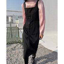 [블랙 당일출고] 울 스퀘어넥 투웨이 뷔스티에 트임 나시 H라인 롱 조끼원피스 (브라운 블랙)