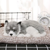 진짜같은 잠자는 강아지 고양이 인형, 노랑이, 1개