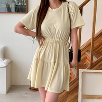 청평화 벨러일 캉캉 스트링 반팔 미니 원피스
