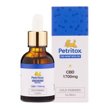 펫트리톡스 펫 CBD 햄프씨드 오일 강아지 고양이 눈물 관절 영양제, 3개, 1700mg (CBD 5%보증)