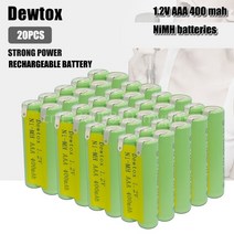 2.4V 충전식 Ni-MH AAA 배터리 셀 400mah 전기 트리머 면도기 RQ360 RQ361 YS523 YS524 YS525 ys526용, [01] 1.2V, [06] 20PCS