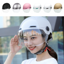 오토바이 반모 헬멧 가벼운헬멧 경량 고급형 예마 351S 시리즈 남여공용, 1. 화이트 블랙