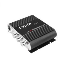 새로운 LVPIN 12V 200W 미니 HiFi 2.1 스테레오 앰프 MP3 MP4 자동차 라디오 채널 2 하우스 슈퍼베이스 스피커 부스터 차량용, 02 Black