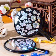 나전칠기 스티커 자개 손거울 만들기 전통 공예 키트 세트 재료 나비, 나비 손거울