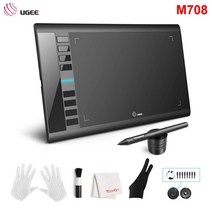 UGEE-M708 디지털 그래픽 드로잉 태블릿 10X6 인치 8192 레벨 압력 배터리 없는 펜 스타일러스 드로잉용 핫키 8 개 포함