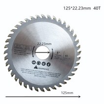 각도절단기 degree angle cutting machine 목재 절단 디스크 115/125mm 40t 원형 톱날 금속 파티클 보드 절, 01 115mm_01 22.23mm