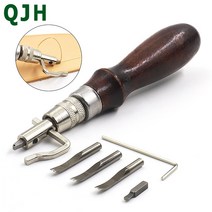 DIY 가죽 공예 에지 프레스 키트 조정 가능한 스티칭 및 그루버 주름 크림프 라인 슬롯 스티칭 재봉 도구 액세서리, 협력사