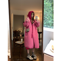 뽀글이 양털 코트 부드러운 포켓 세무코트 퍼즐코트 겨울 둥근카라 후리스 양털 뽀글이 롱코트