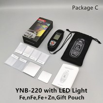YUNOMBO YNB-220/220B/220U 필름 두께 측정기 자동차 페인트 테스터 코팅 게이지 백라이트 LED/UV 손전등, YNB-220 PackageC LED, YNB-220 PackageC LED