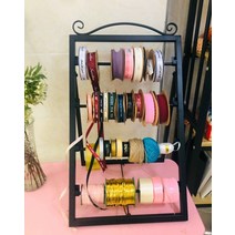 포장 리본 랙 스탠드 걸이 포장 꽃집 공방 테이프 진열대, 40x30x70cm 화이트 + 1개