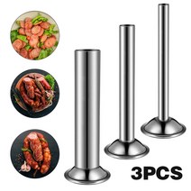 소시지충진기 소시지메이커 수제소시지만들기 소세지 3pcs 만들기 깔때기 스터퍼 필러 스테인레스 스틸 스터퍼 충전 튜브 깔때기 노즐 예비 튜브, 3개