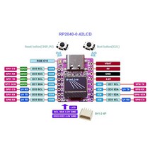0.42 인치 lcd가 있는 라즈베리 파이 Pico rp2040 개발 보드 Arduino 및 micropyth 지원
