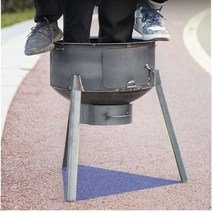 화덕만들기 캠핑화로대 불멍 가마솥화덕 화롯대 드럼통화로, 두꺼운43cm+3용광로링+40cm이중냄비